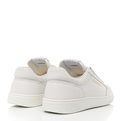 Chanel Calfskin Womens CC Logo Sneakers 40 White 4 of 10