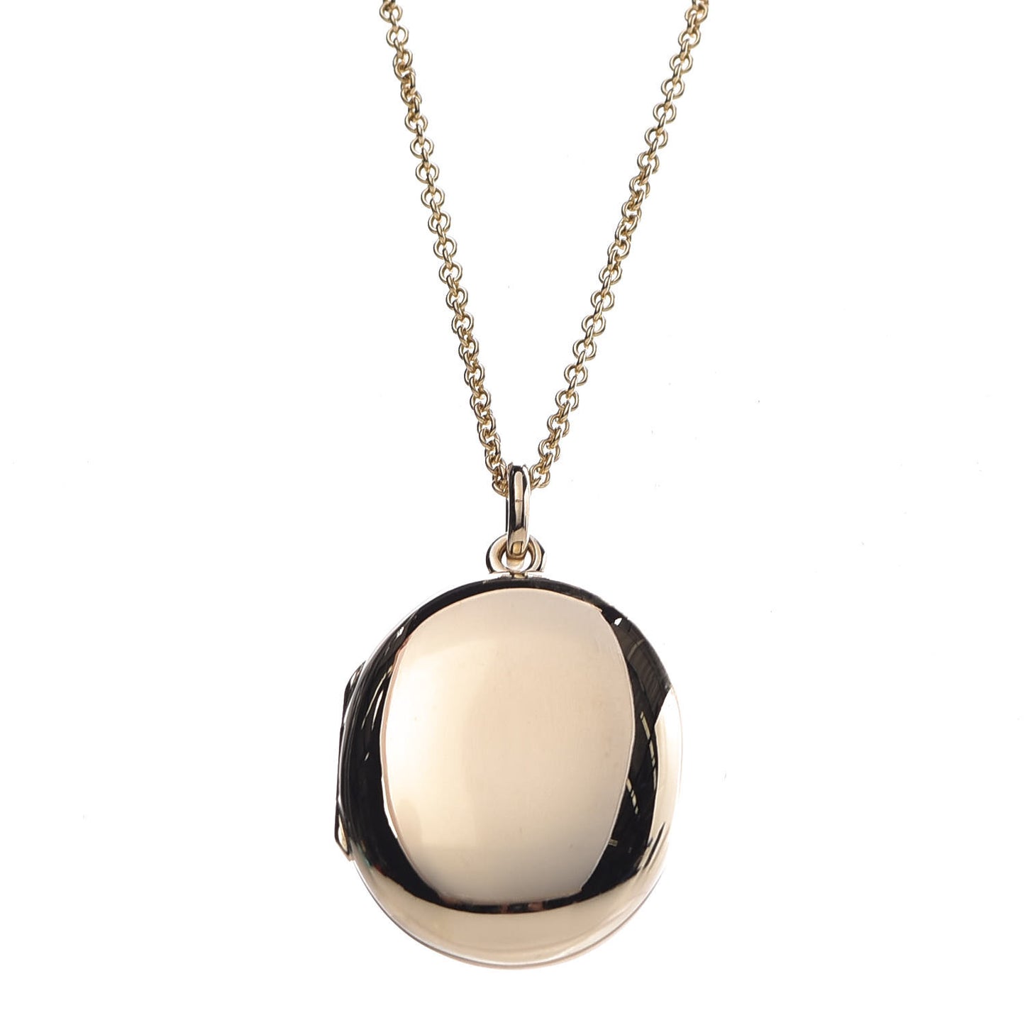 18K Yellow Gold Locket Pendant Necklace