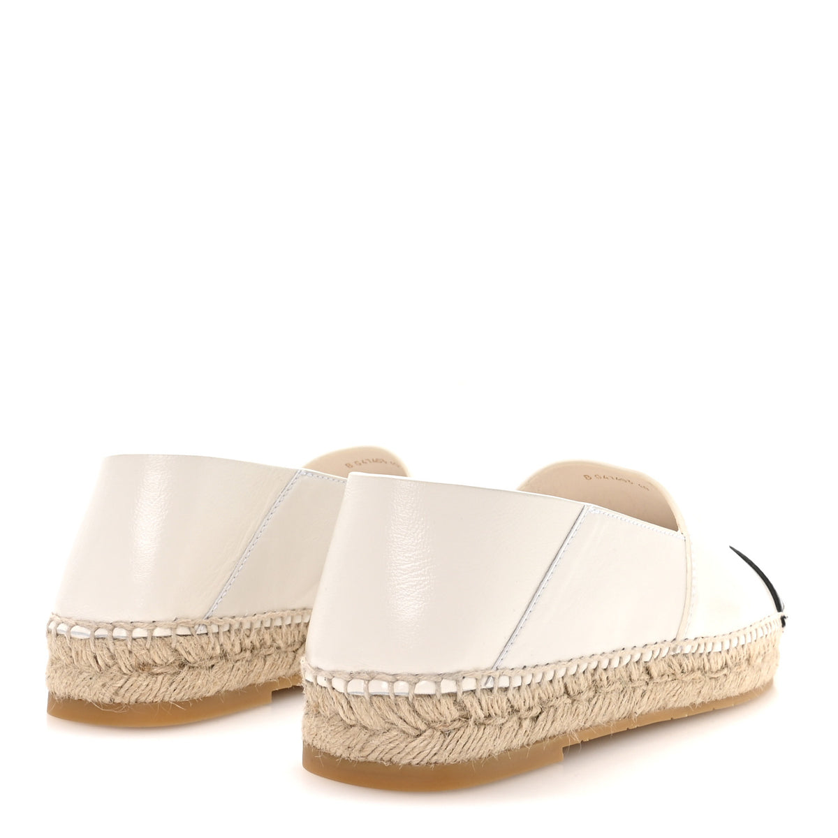 Shiny Calfskin CC Espadrilles 40 White Black