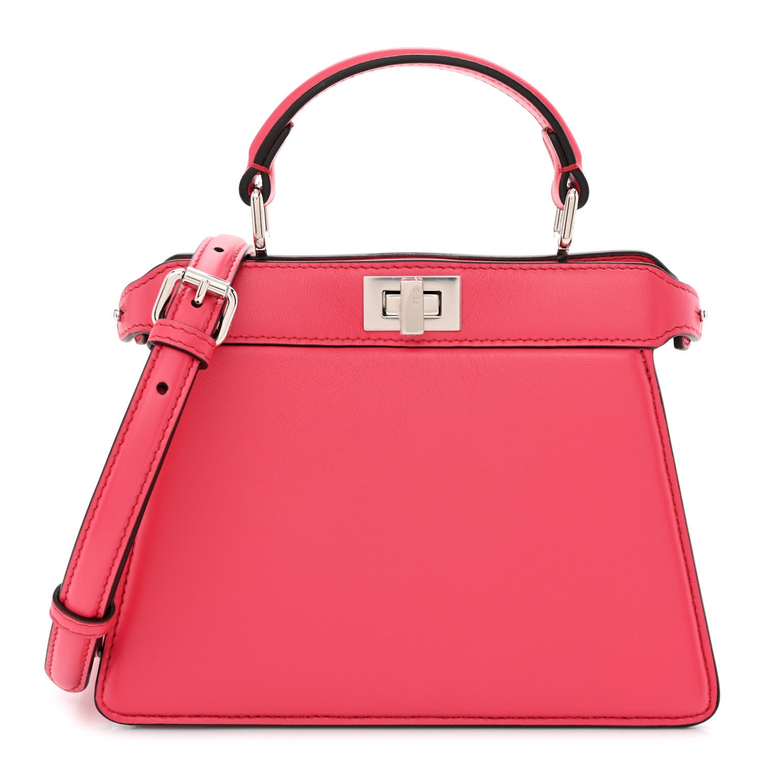 Fendi Shiny Nappa Petite Peekaboo I SEE U Satchel Lampone 1 of 12