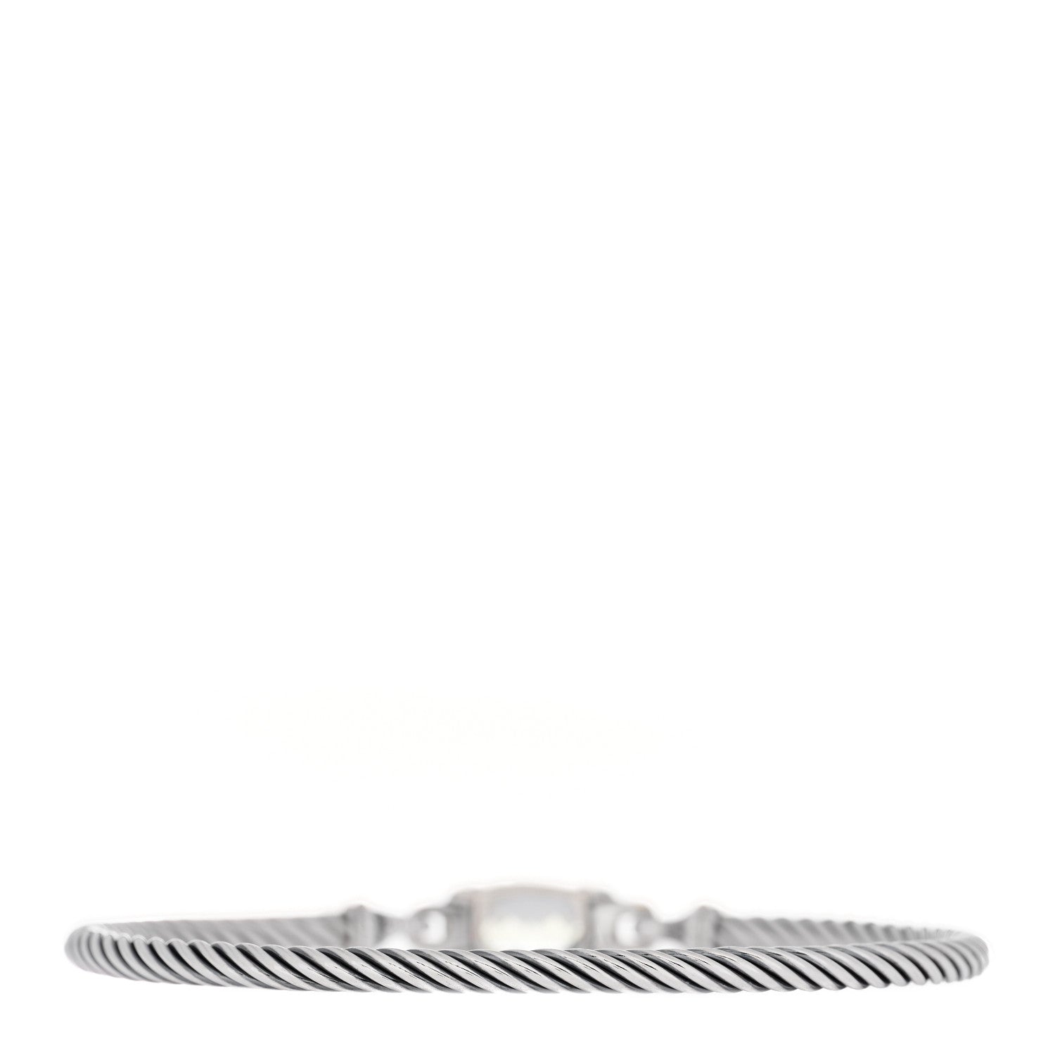 David Yurman Sterling Silver Diamond Prasiolite 3mm Petite Wheaton Bracelet 3 of 4