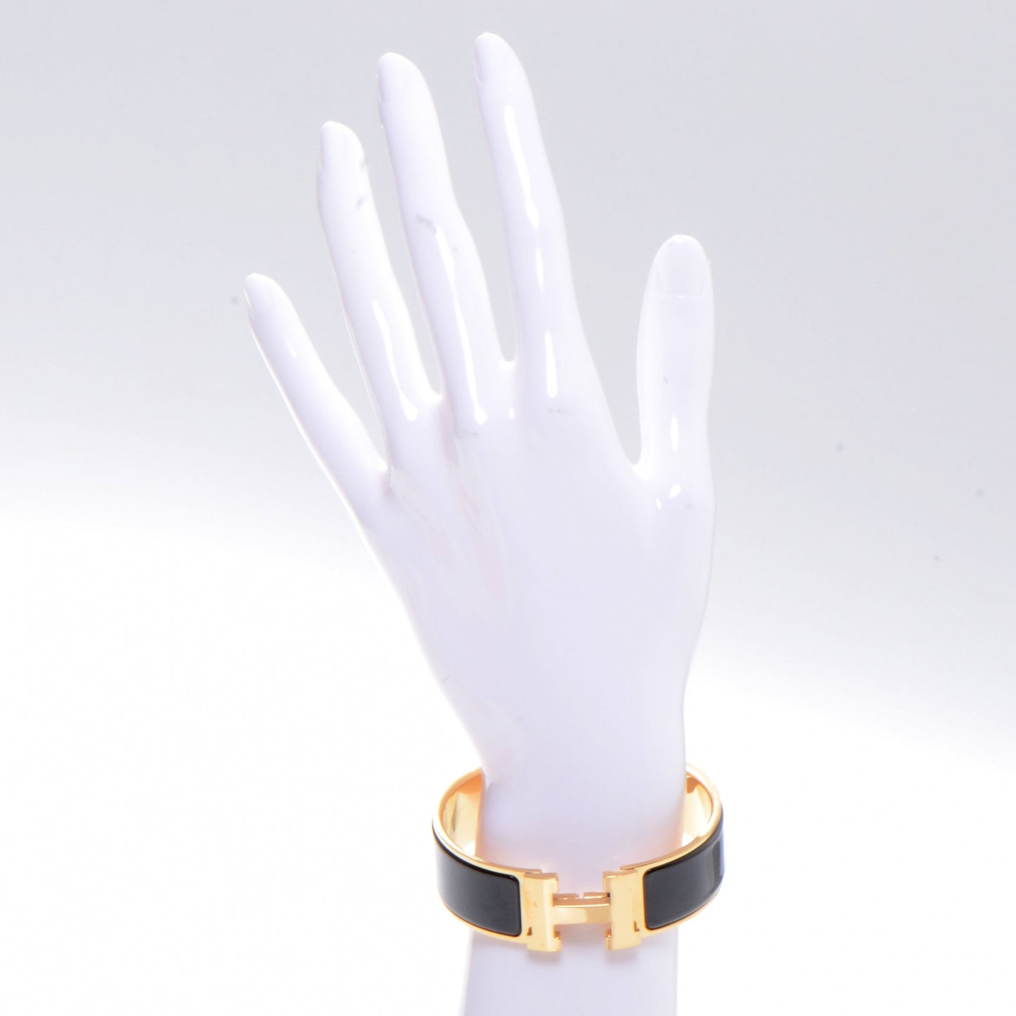 Enamel Wide Clic Clac H Bracelet PM Black