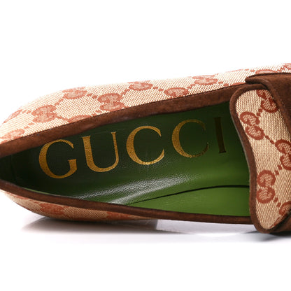 Gucci GG Monogram Suede Houdan Mid Heel Platform Loafers 39 Beige Ruggine Maroon 7 of 10