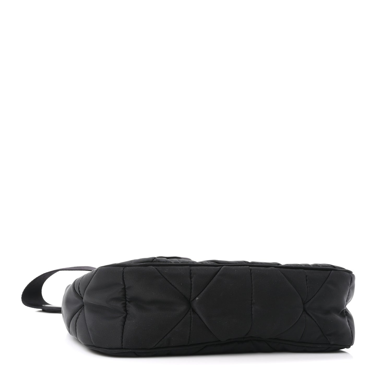 Re-Nylon Triangle Padded Patchwork Shoulder Bag Black