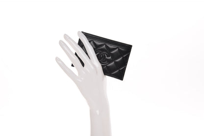 Chanel Lambskin Quilted Diamond CC Card Holder Black 2 of 9