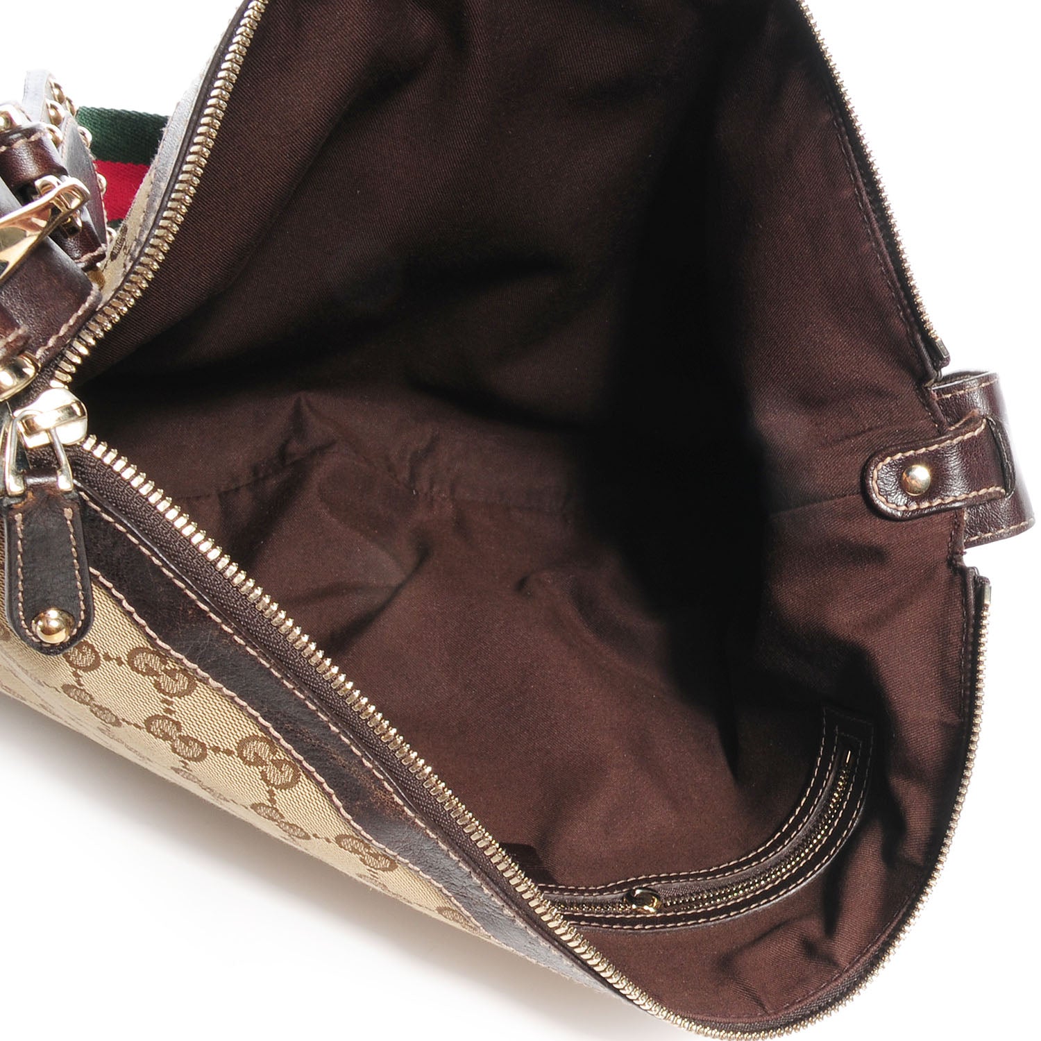 Gucci Monogram Pelham Studded Shoulder Bag Brown 5 of 9
