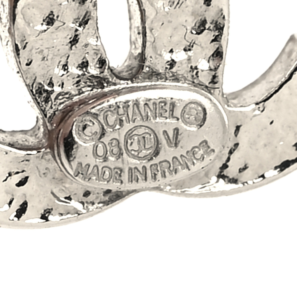 Chanel Crystal CC Earrings Silver 4 of 5