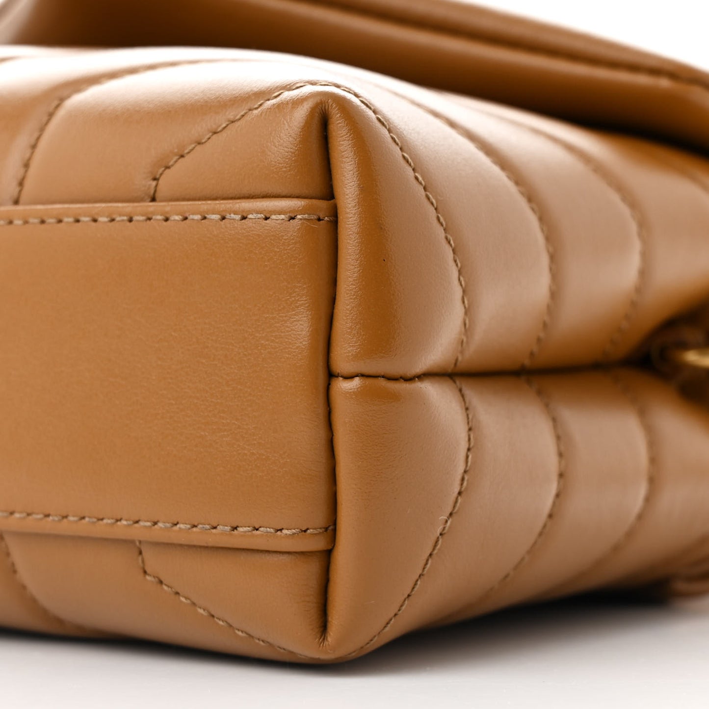 Calfskin Y Quilted Monogram Toy Loulou Crossbody Bag Dark Natural