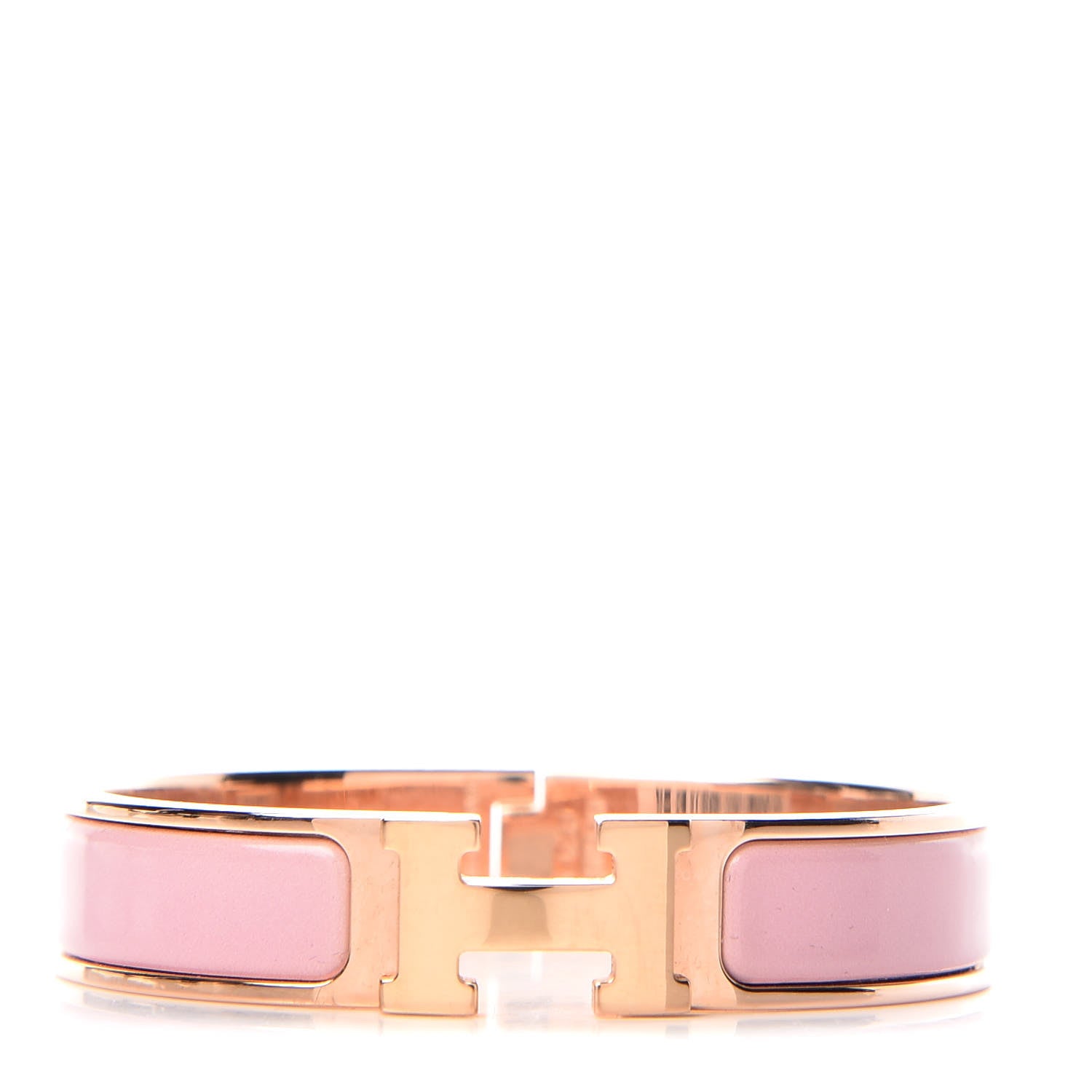 Hermes Enamel Narrow Clic Clac H Bracelet PM Rose Nacarat 1 of 4