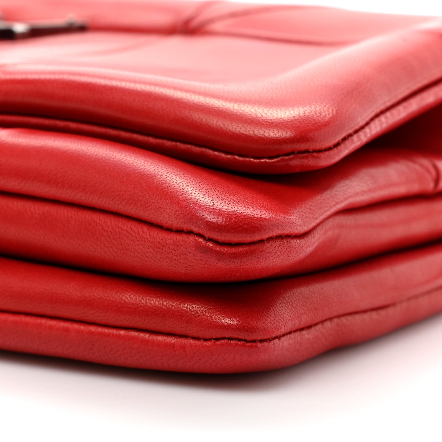 Lambskin Patchwork Monogram Small Jamie Red