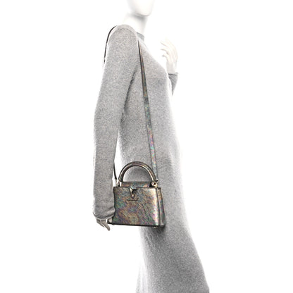 Louis Vuitton Ostrich Capucines Mini Petrole Purple 2 of 10
