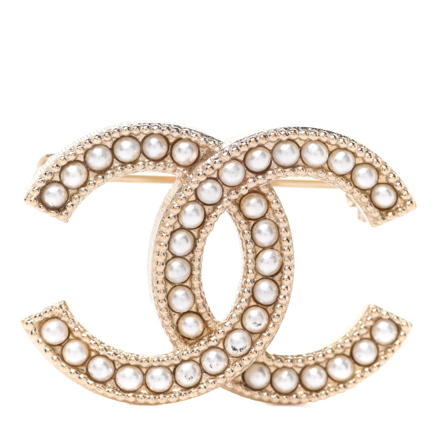 Chanel Pearl CC Mini Brooch Gold 1 of 4