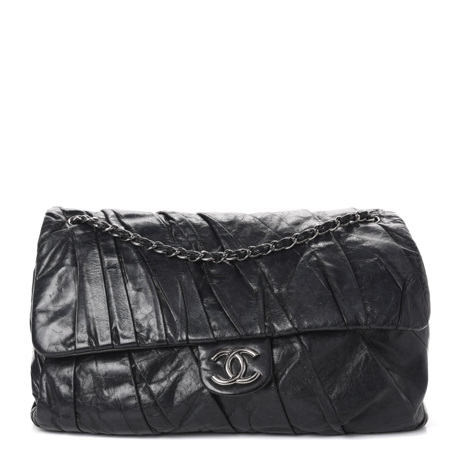 Chanel Glazed Calfskin Twisted Maxi Flap Black 1 of 11