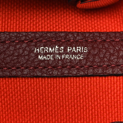 Hermes Toile Militaire Negonda Garden Party Tote 30 Orange Mecano Rouge H 6 of 9