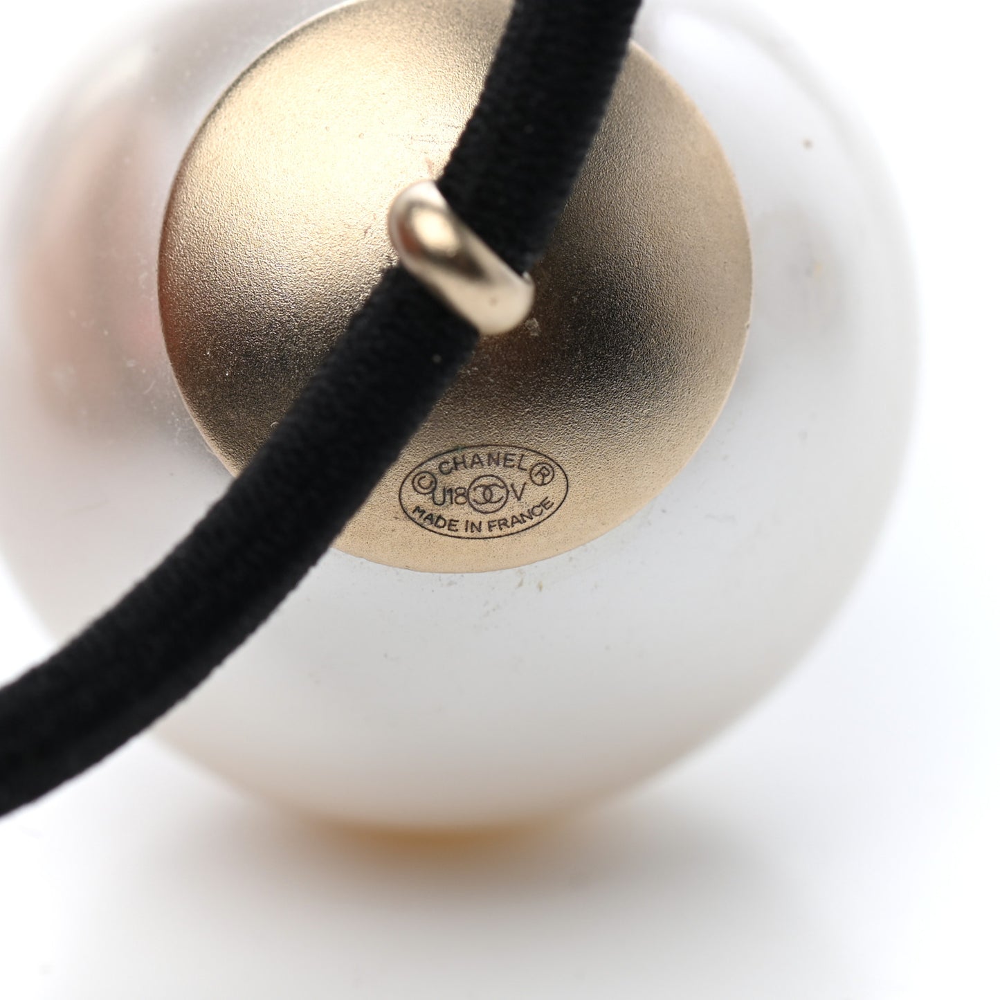 Pearl CC Hair Tie Black White