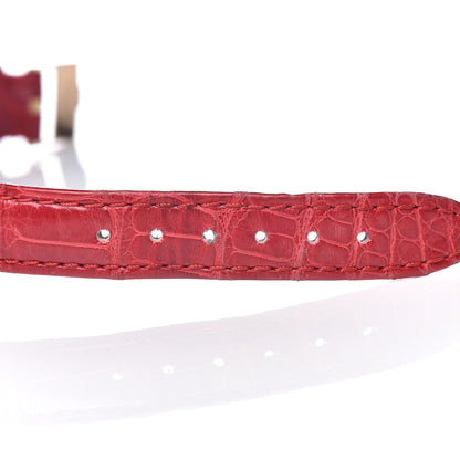 Chopard Stainless Steel 18K Yellow Gold Alligator 3 Diamond Ruby 26mm Happy Sport Quartz Watch 9 of 10