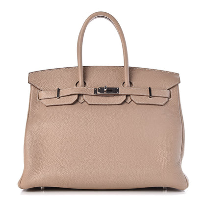 Hermes Taurillon Clemence Birkin 35 Argile 1 of 33