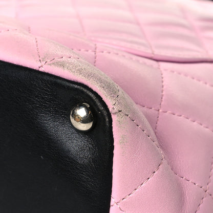 Chanel Calfskin Quilted Medium Cambon Tote Pink Black 12 of 16