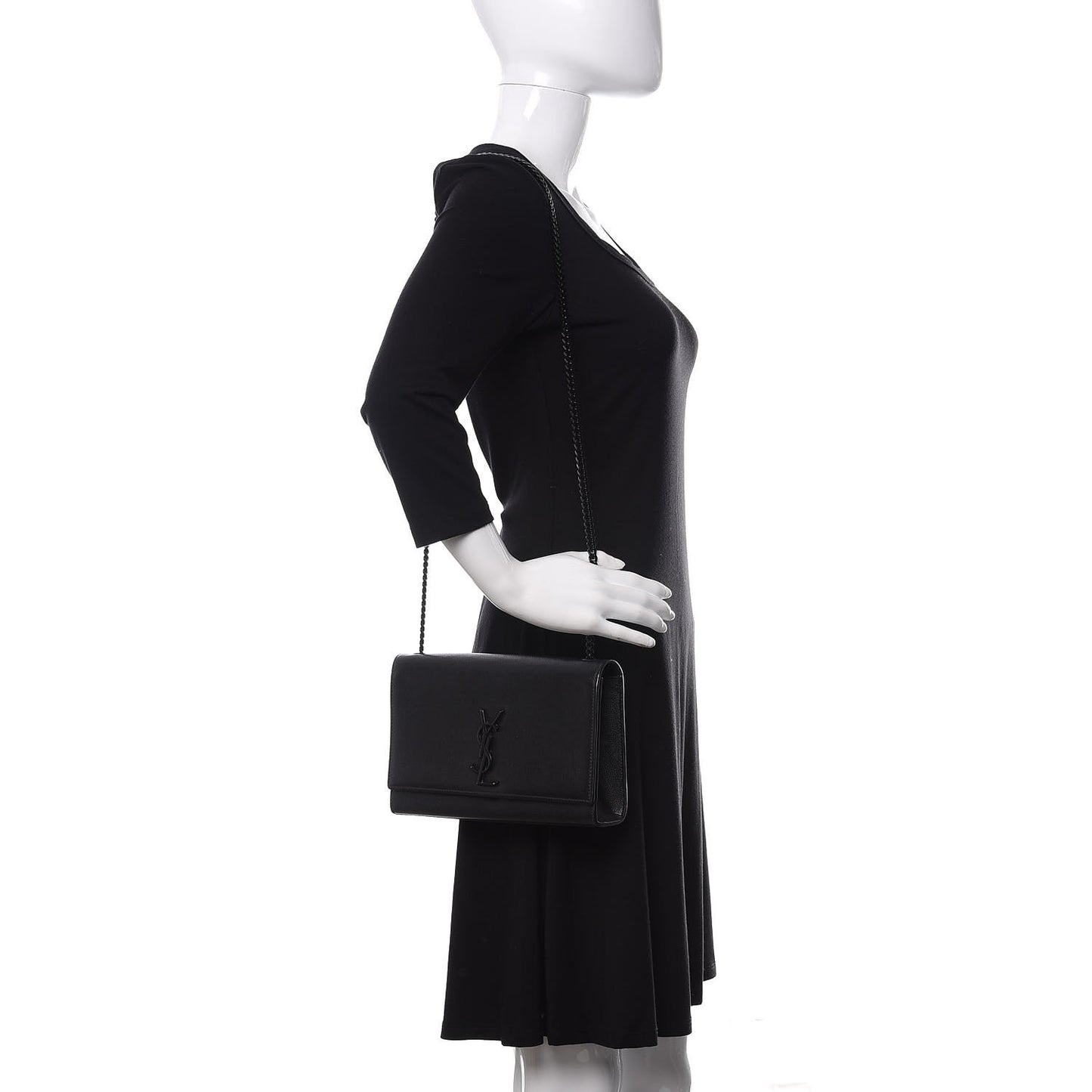 Grain De Poudre Medium Classic Monogram Kate Satchel Black