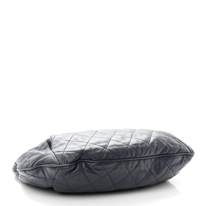 Chanel Calfskin Coco Pleats Hobo Dark Blue 4 of 10