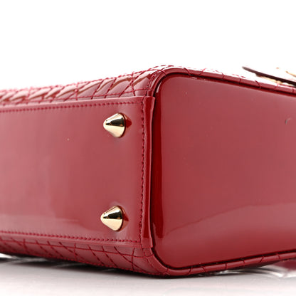 Christian Dior Patent Cannage Small Lady Dior Cherry Red 7 of 10