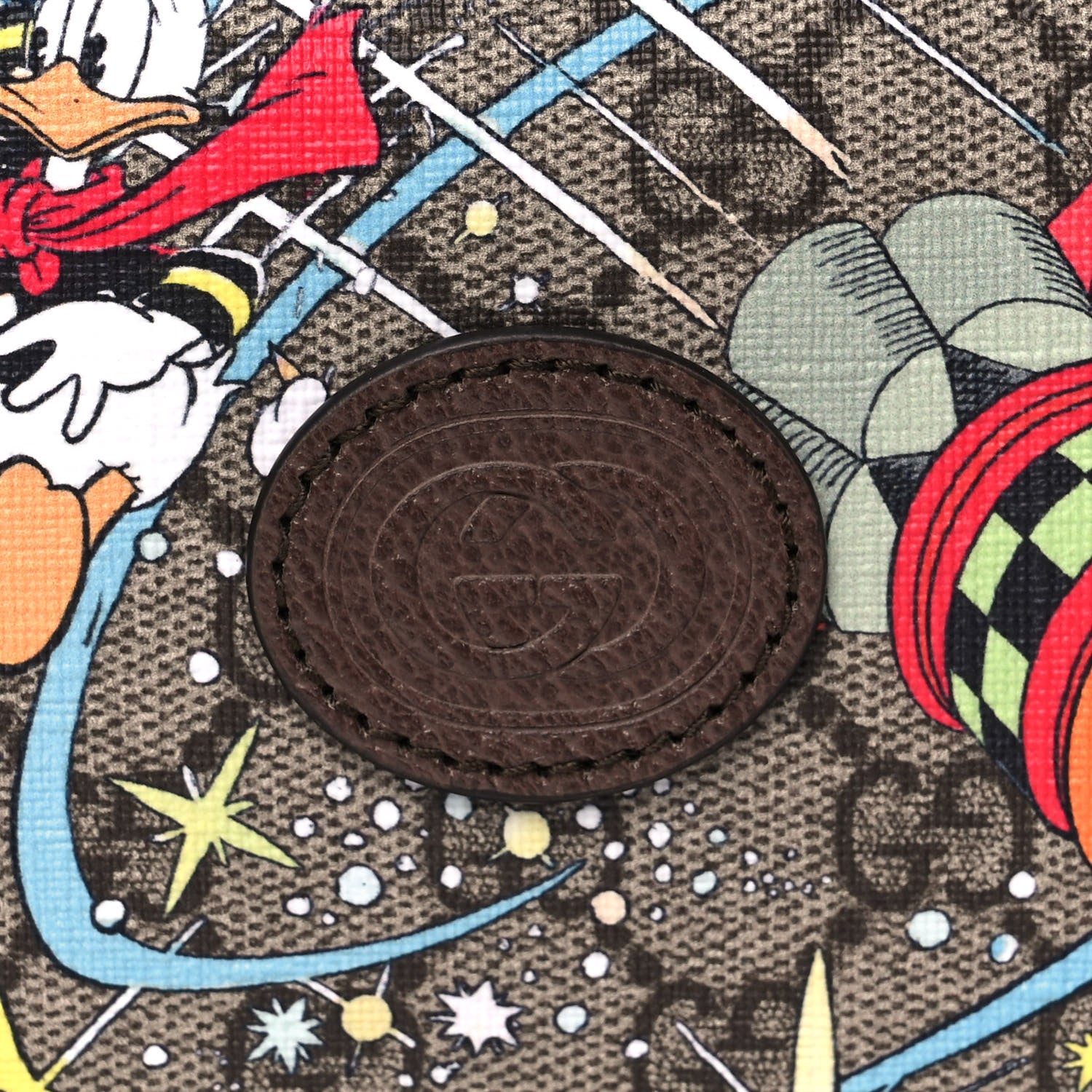 Gucci X DISNEY GG Supreme Monogram Donald Duck Interlocking G Shoulder Bag Beige Multicolor New Acero 10 of 10