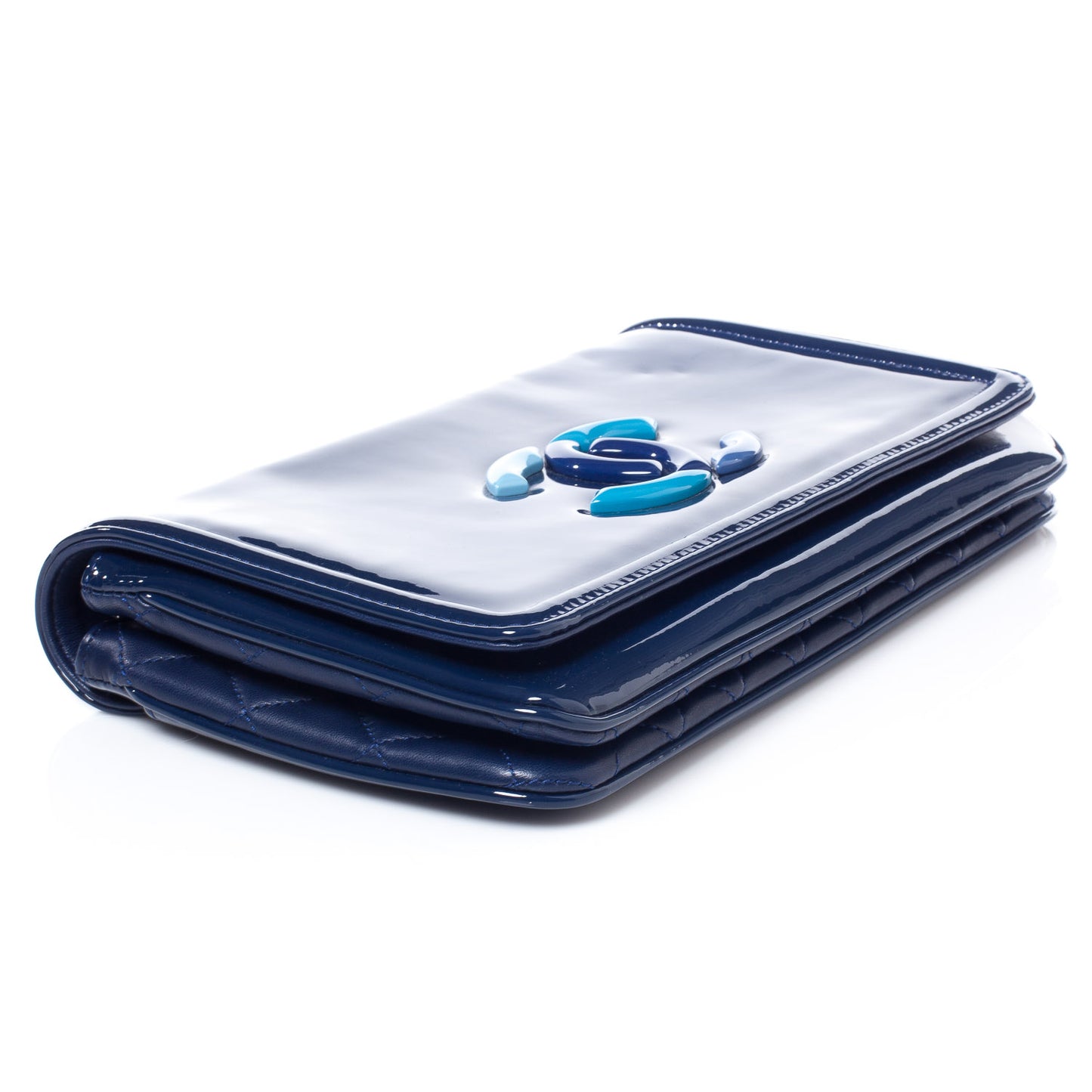 Vinyl Small Lipstick Flap Bag Blue