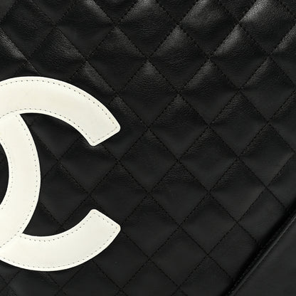 Chanel Calfskin Quilted Medium Cambon Messenger Black White 8 of 10