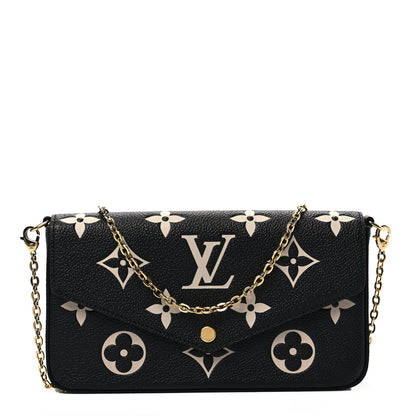 Louis Vuitton Empreinte Monogram Giant Felicie Pochette Black Beige 1 of 7