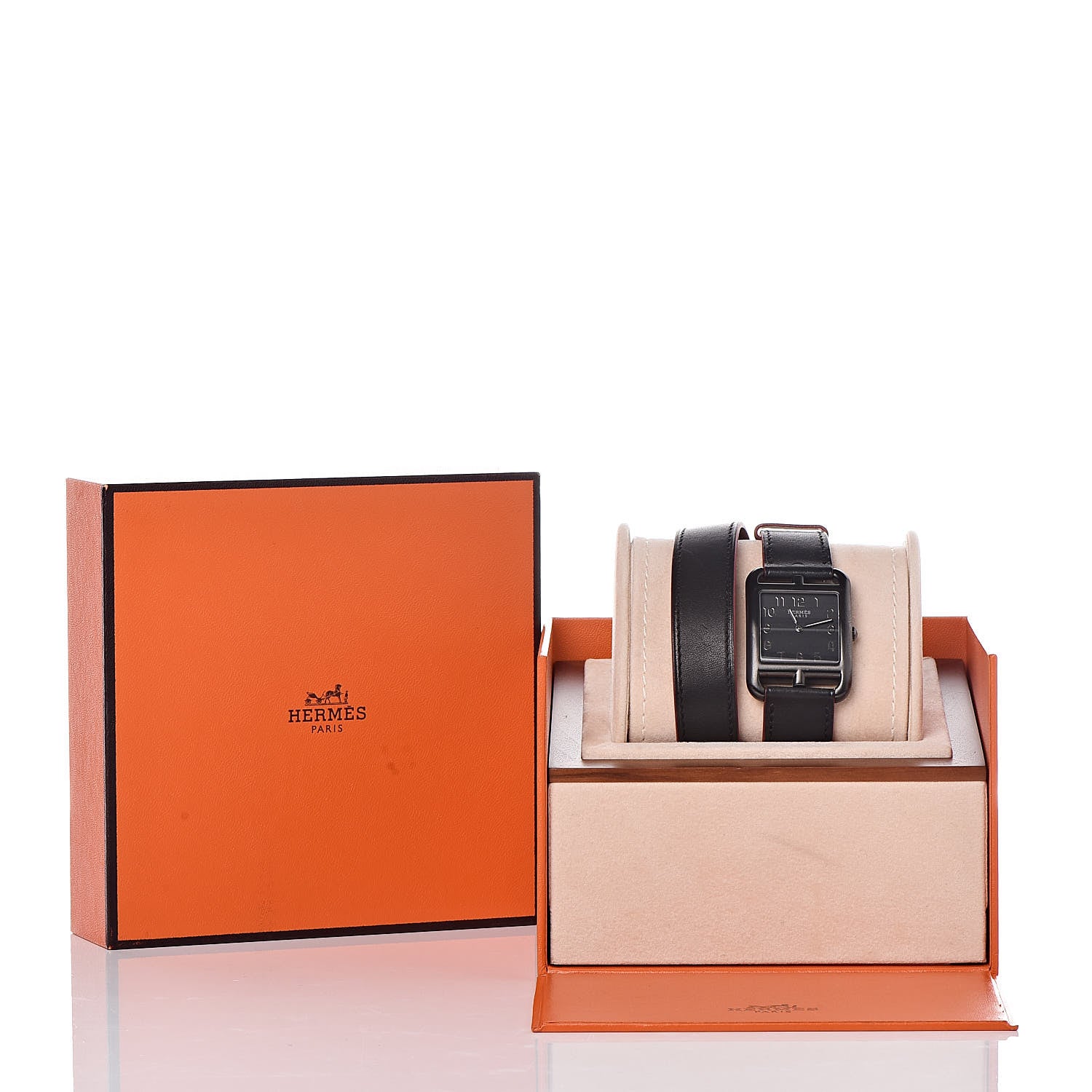 Hermes PVD Stainless Steel Barenia 29mm Cape Cod Double Tour Quartz Watch Noir 10 of 10