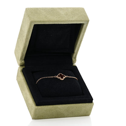 Van Cleef & Arpels 18K Rose Gold Carnelian Sweet Alhambra Bracelet 5 of 5