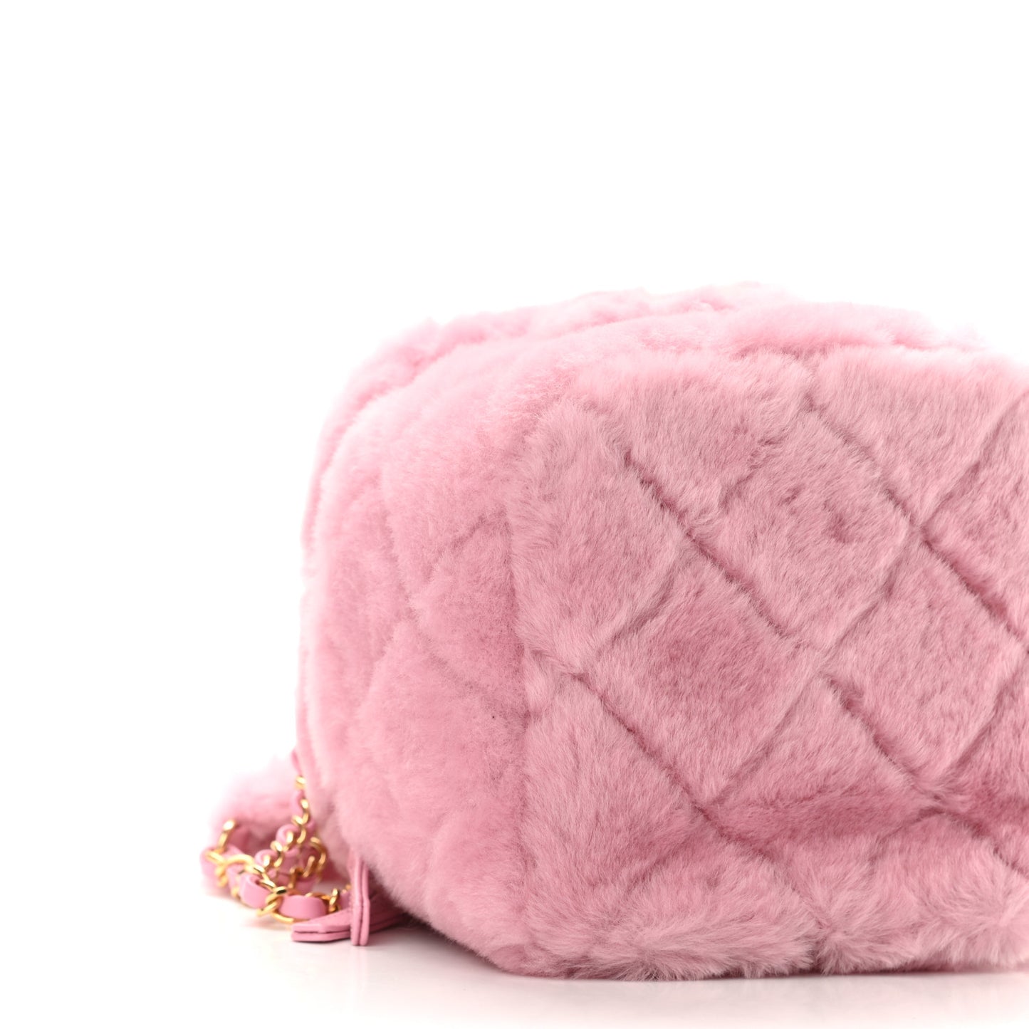 Shearling Lambskin Quilted Small CC Vanity Case Pink