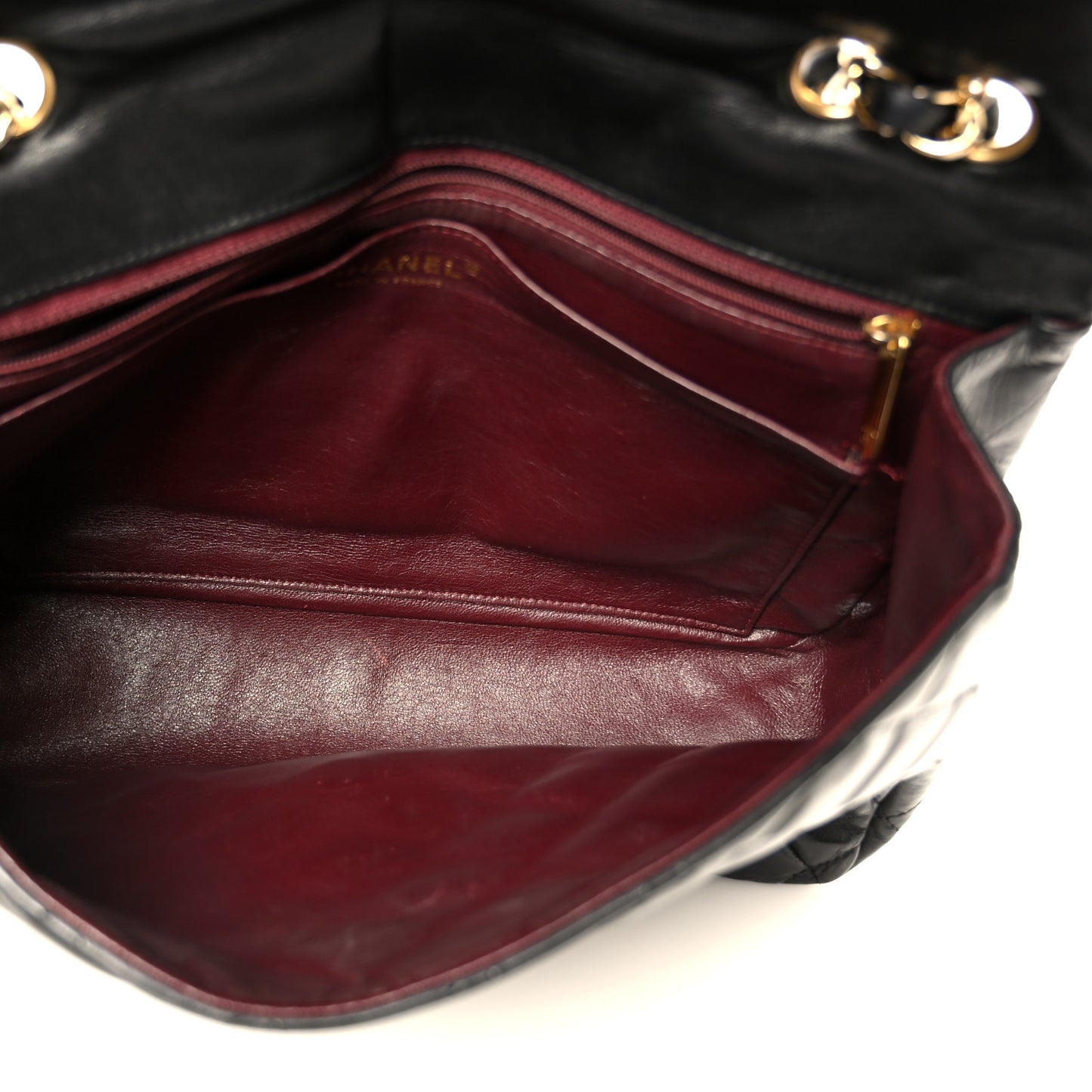 Lambskin Quilted Jumbo Single Flap Black