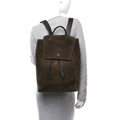 Loewe Suede Calfskin Drawstring Backpack Brown 2 of 9