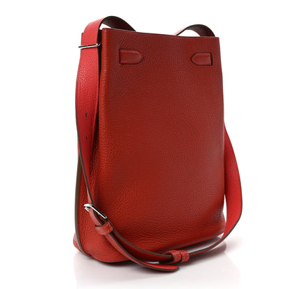 Hermes Taurillon Clemence Verso So Kelly 22 Rouge Pivoine Rose Jaipur 3 of 10