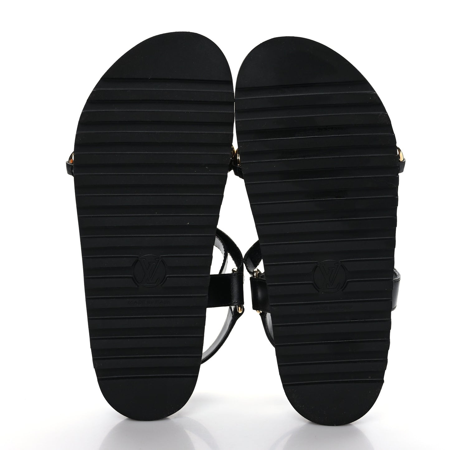 Lambskin Chain Link Paseo Flat Comfort Sandals 39 Black