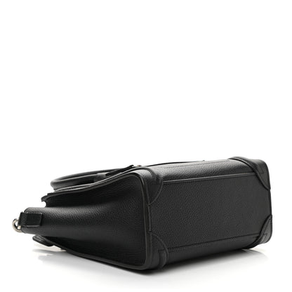 Celine Drummed Calfskin Nano Luggage Black 4 of 9