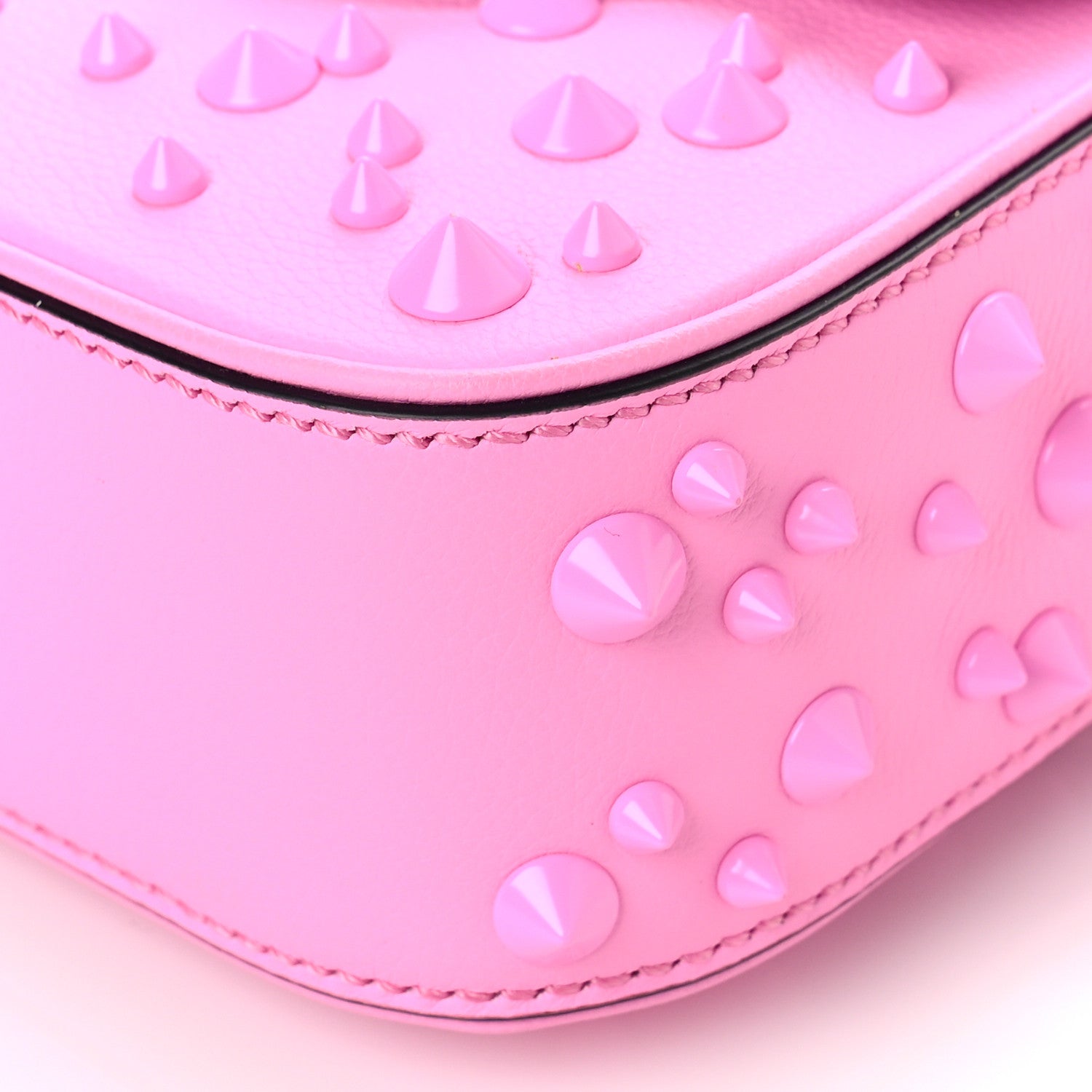 Versace Grained Calfskin Spiked Micro La Medusa Bag Pink Paradise 8 of 8