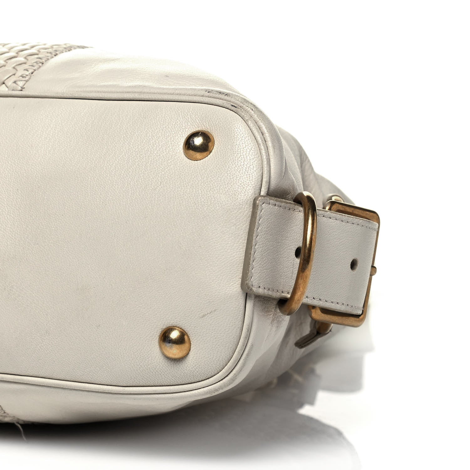 Saint Laurent Calfskin Woven Large Muse White 6 of 16