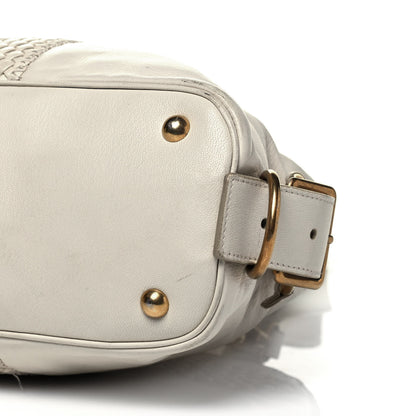 Saint Laurent Calfskin Woven Large Muse White 6 of 16