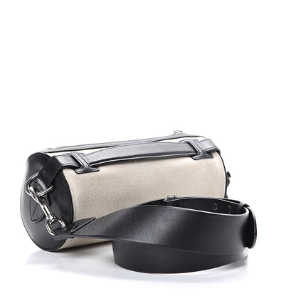Burberry Calfskin Linen The Barrel Bag Black 2 of 15