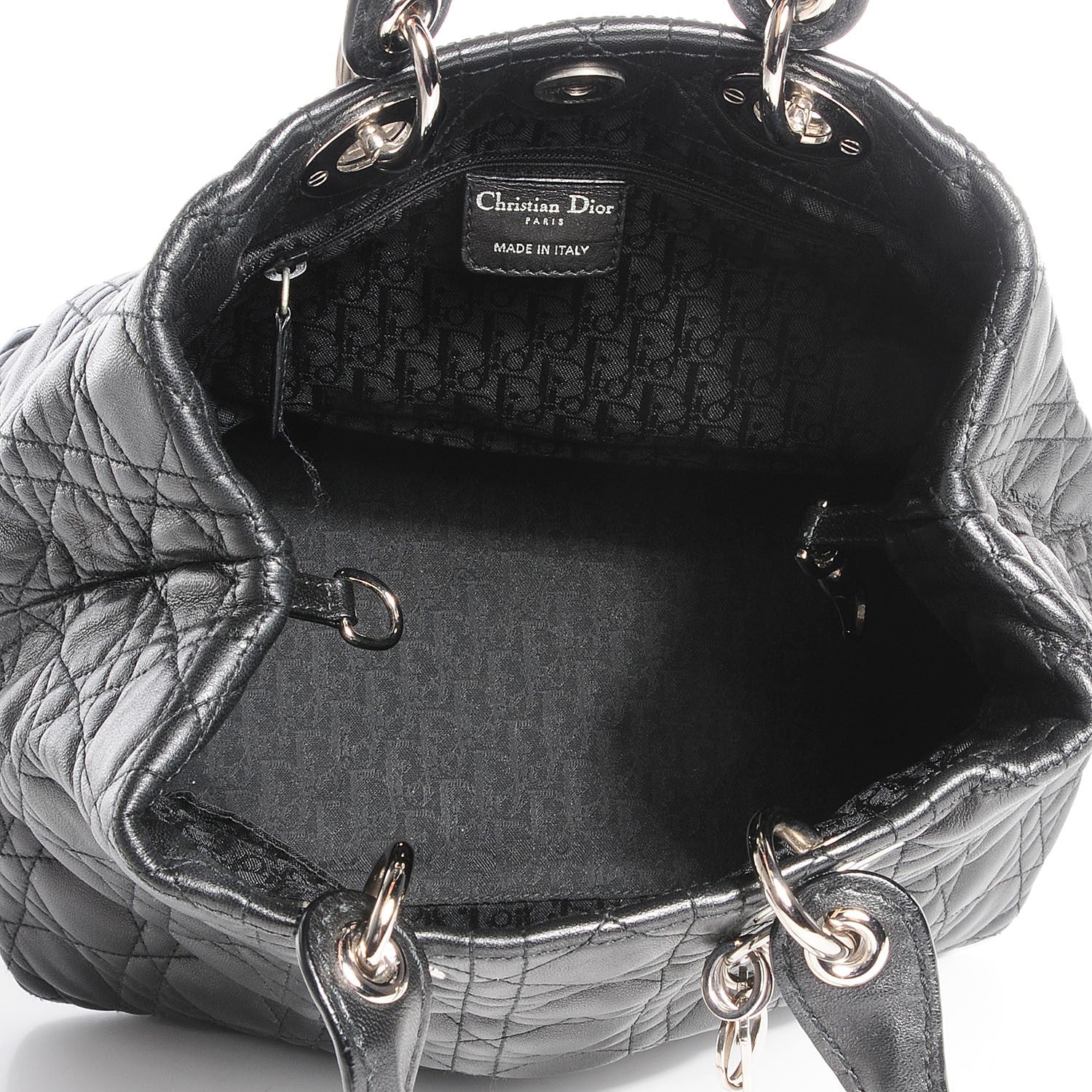 Christian Dior Lambskin Cannage Soft Large Lady Dior Tote Black 8 of 8