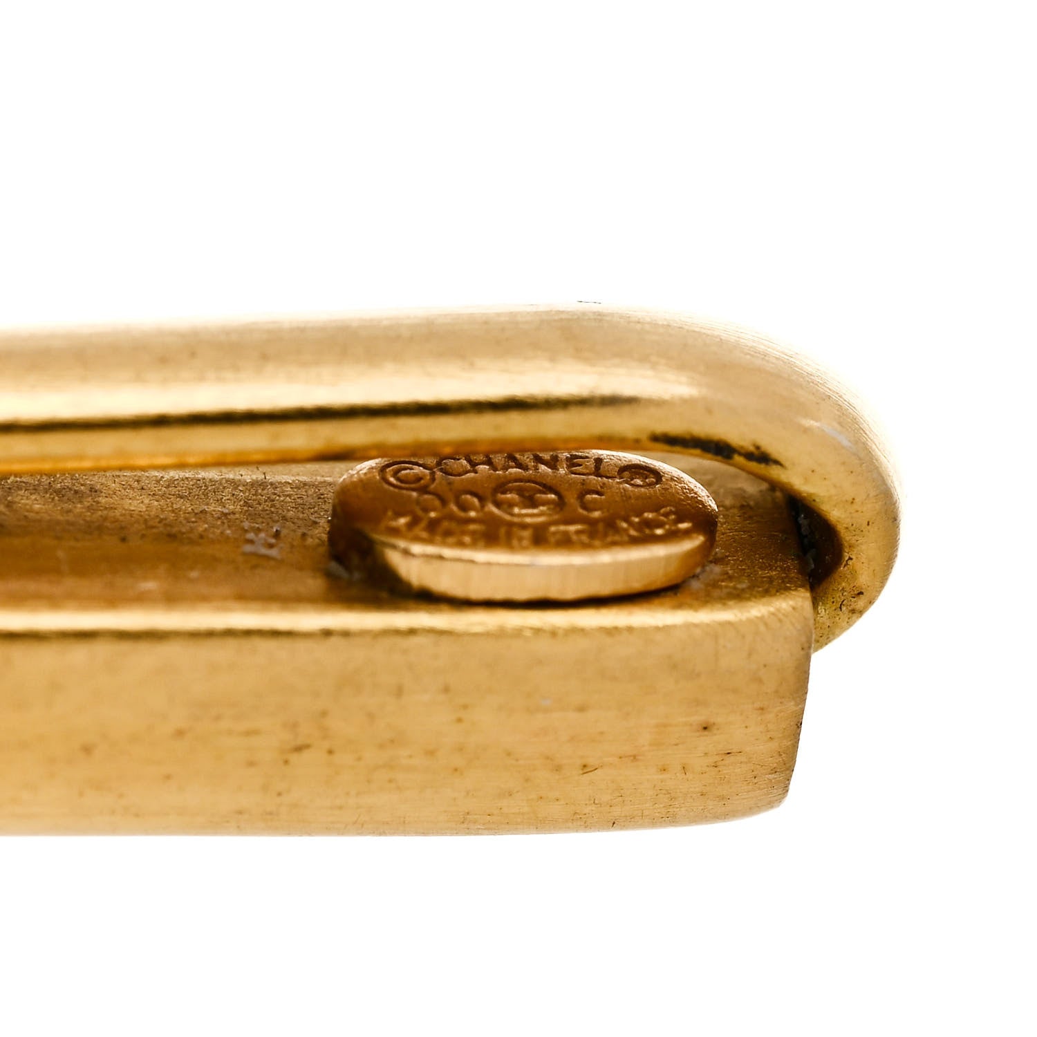 Chanel Metal Logo Hair Pin Gold 4 of 5