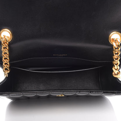 Saint Laurent Patent Matelasse Monogram Large Vicky Chain Bag Black 5 of 7