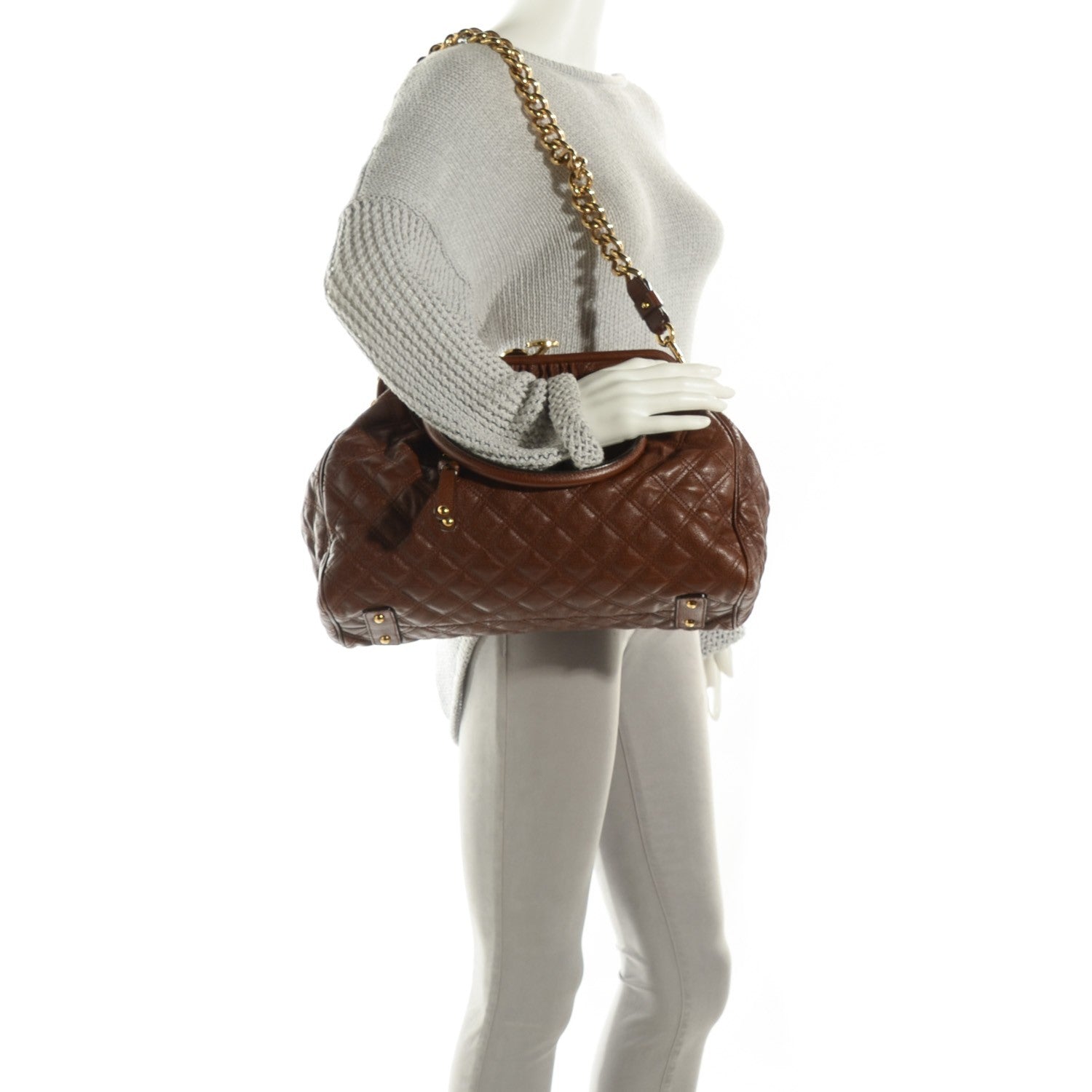 Marc Jacobs Calfskin Quilted Stam Brown 2 of 7