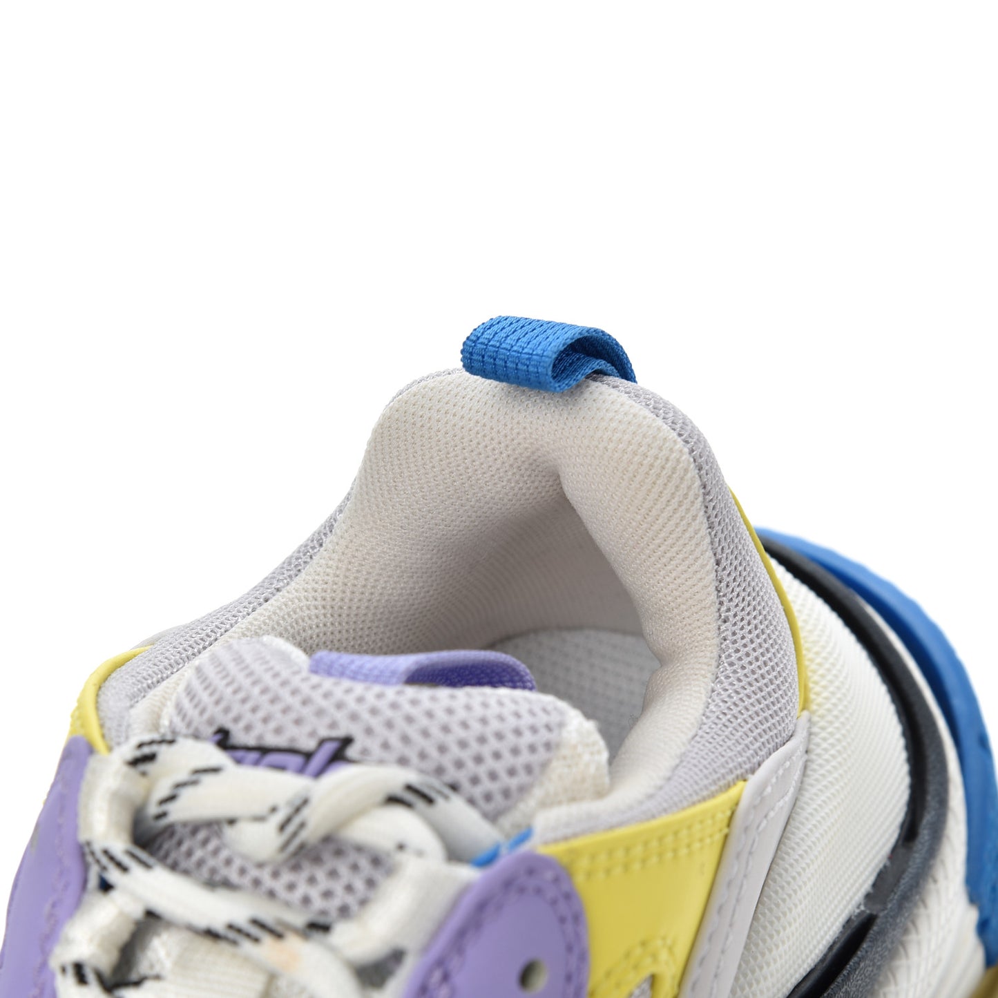 Fabric Mesh Womens Triple S Sneakers 36 White Purple Yellow