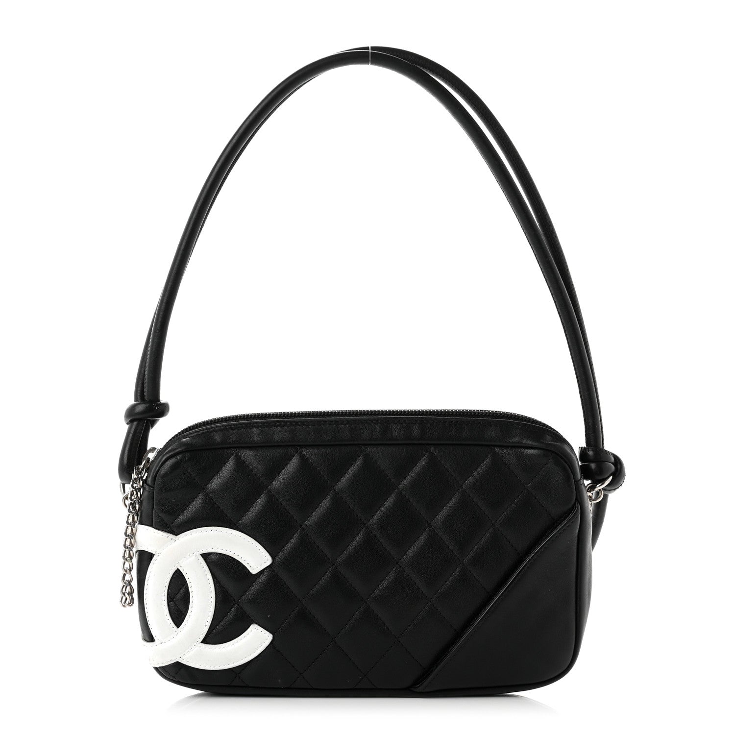 Chanel Calfskin Quilted Cambon Pochette Black White 1 of 9