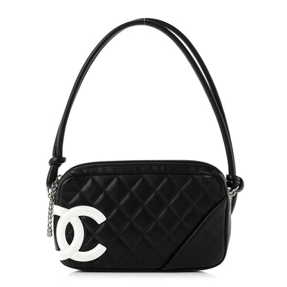 Chanel Calfskin Quilted Cambon Pochette Black White 1 of 9