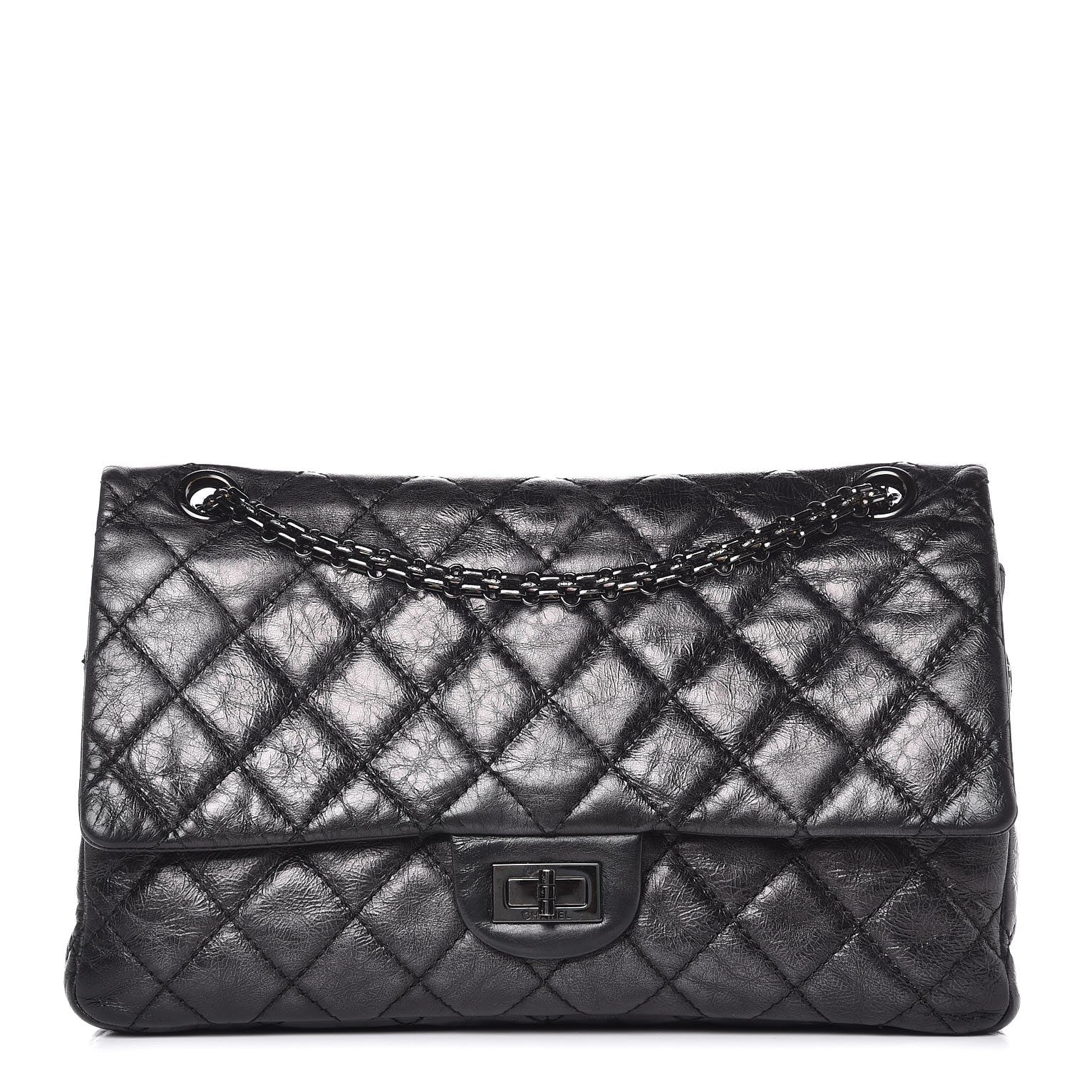 Chanel Metallic Aged Calfskin 2.55 Reissue 226 Flap So Black 1 of 8
