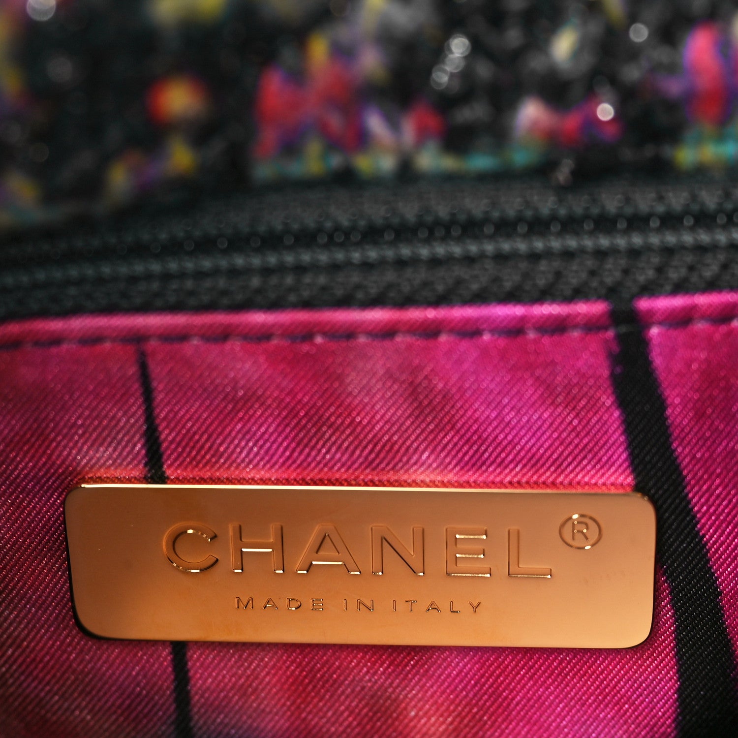 Chanel Tweed Quilted Medium Chanel 19 Flap Dark Multicolor 6 of 9